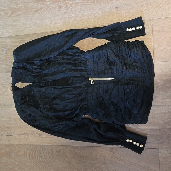 Balmain x H&M Women's size 4 Black backless long-sleeved mini dress - Picture 6 of 6